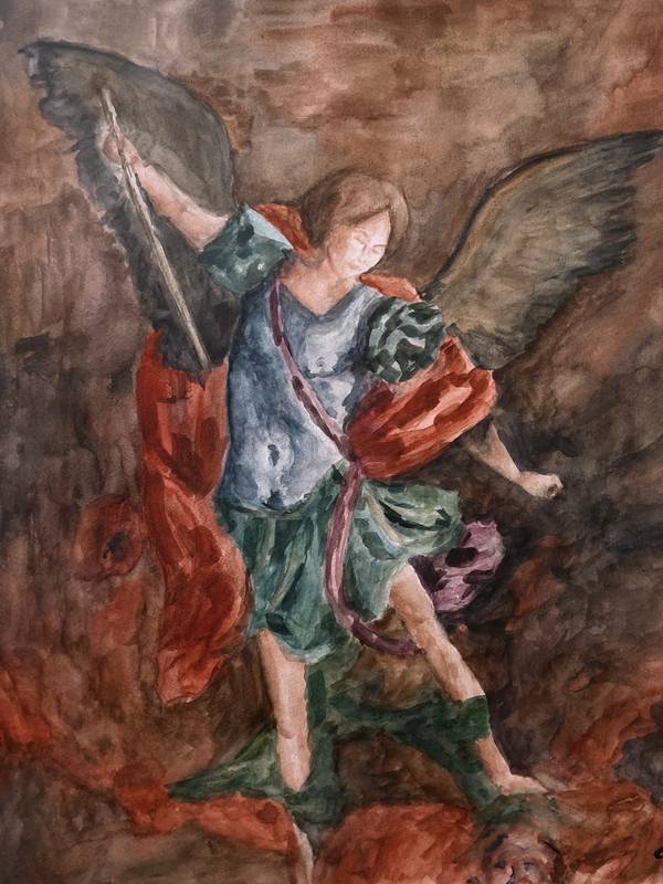 St. Michael the Archangel Organic Painting Catarina Vasco - Subjektiv.art