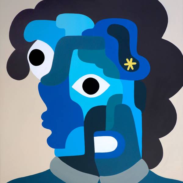 Blue queen Graphic, illustrative and typographic Painting Antony Squizzato - Subjektiv.art