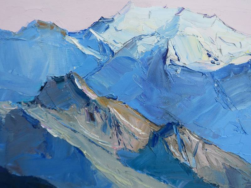 Winter mountains Impressionistic Painting Yehor Dulin - Subjektiv.art