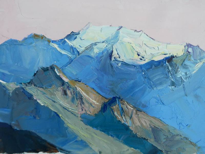 Winter mountains Impressionistic Painting Yehor Dulin - Subjektiv.art