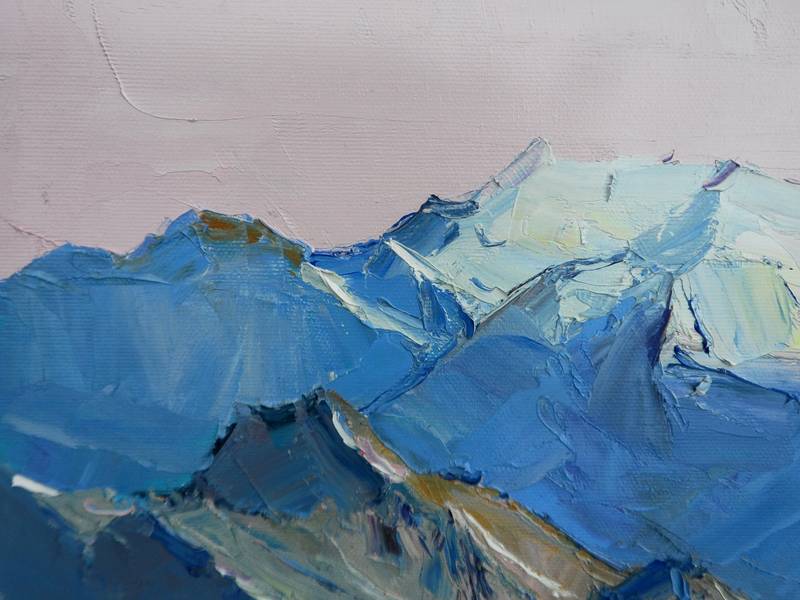 Winter mountains Impressionistic Painting Yehor Dulin - Subjektiv.art