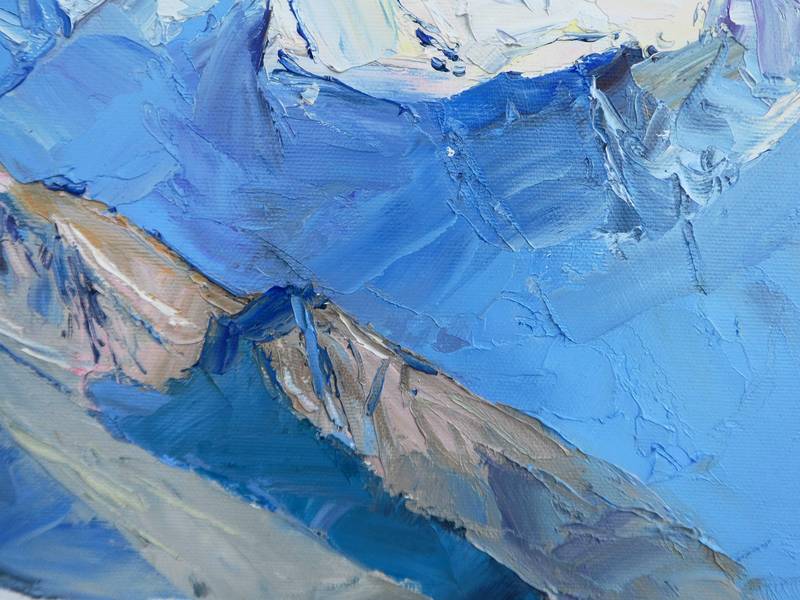 Winter mountains Impressionistic Painting Yehor Dulin - Subjektiv.art