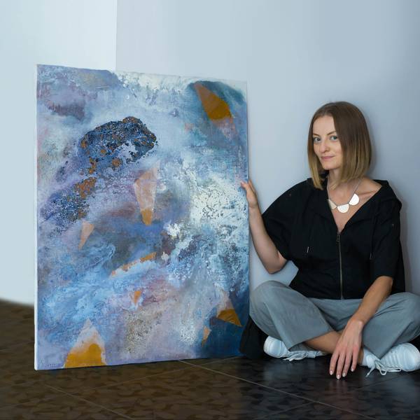 Satellites and nebulae Abstract Painting Alena Kuznetsova - Subjektiv.art