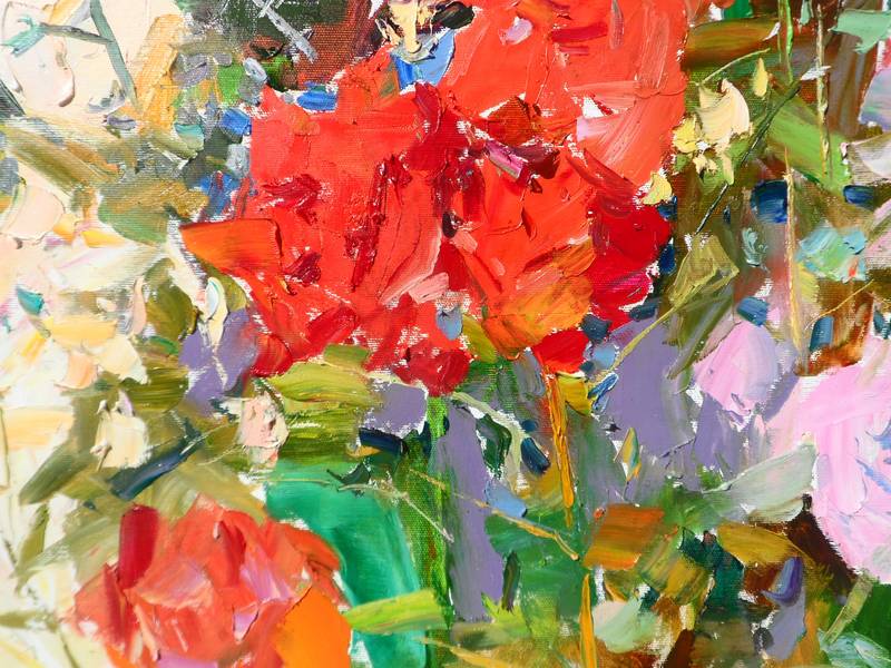 Roses in my garden Impressionistic Painting Yehor Dulin - Subjektiv.art