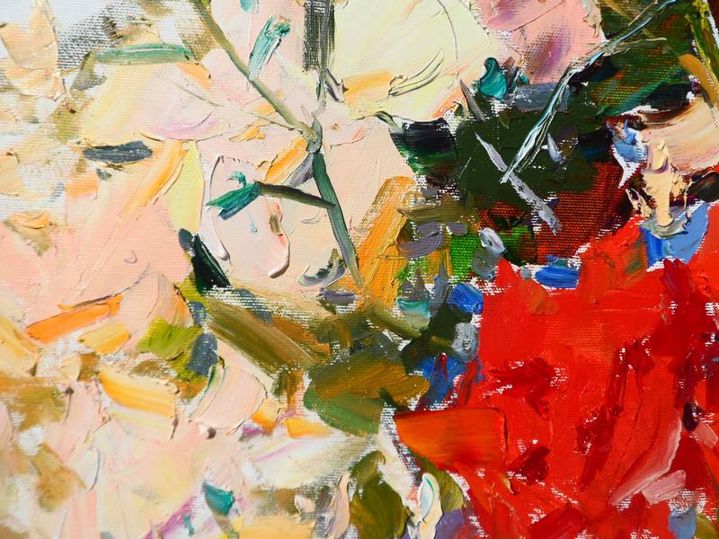 Roses in my garden Impressionistic Painting Yehor Dulin - Subjektiv.art