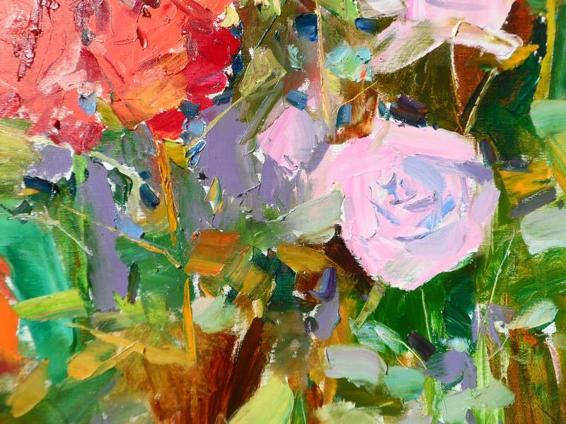 Roses in my garden Impressionistic Painting Yehor Dulin - Subjektiv.art