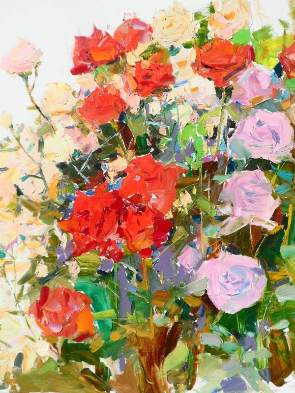Roses in my garden Impressionistic Painting Yehor Dulin - Subjektiv.art