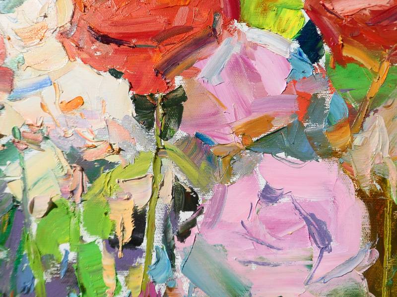 Roses in my garden Impressionistic Painting Yehor Dulin - Subjektiv.art