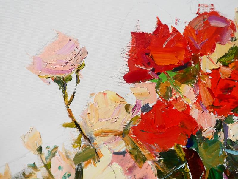 Roses in my garden Impressionistic Painting Yehor Dulin - Subjektiv.art