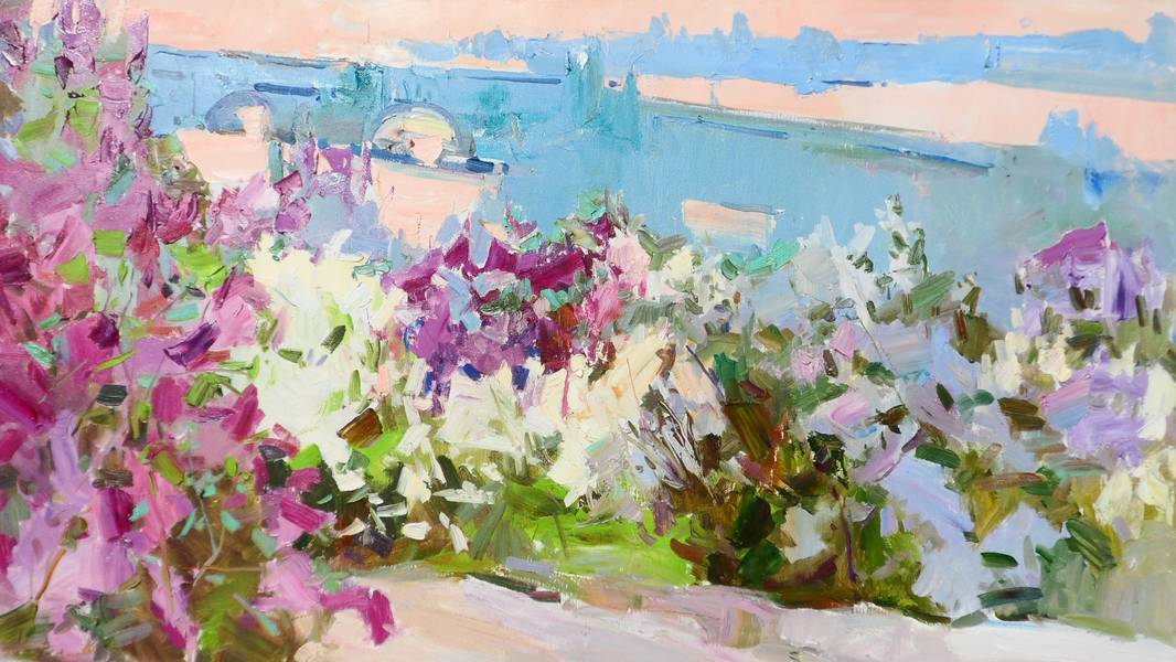 Lilac garden Impressionistic Painting Yehor Dulin - Subjektiv.art