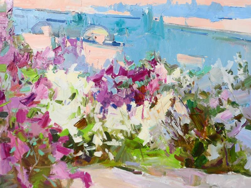 Lilac garden Impressionistic Painting Yehor Dulin - Subjektiv.art