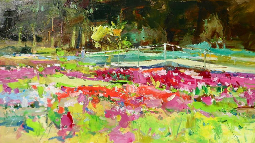 Garden Peonies Fine Art Painting Yehor Dulin - Subjektiv.art