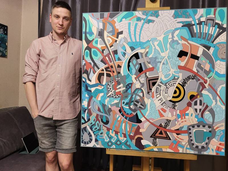 The birth of strength Abstract Painting Eugene Pokutnev - Subjektiv.art
