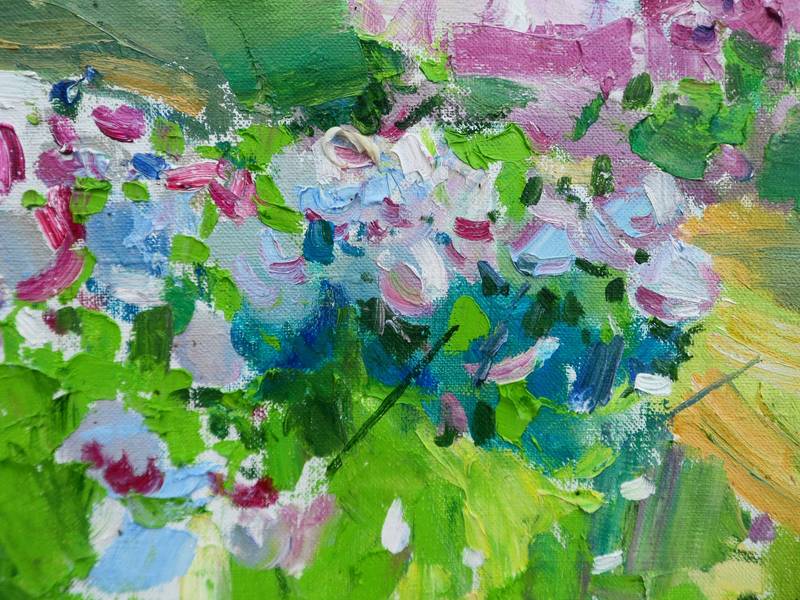 Garden Peonies Impressionistic Painting Yehor Dulin - Subjektiv.art
