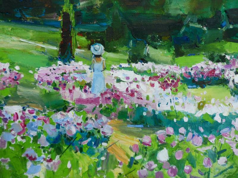 Garden Peonies Impressionistic Painting Yehor Dulin - Subjektiv.art