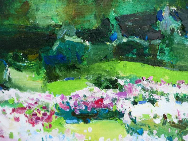 Garden Peonies Impressionistic Painting Yehor Dulin - Subjektiv.art