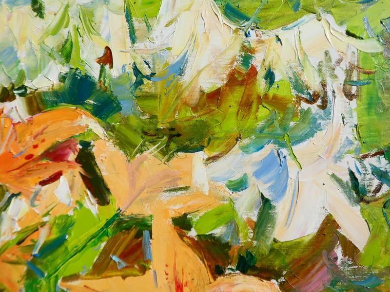 Lilies flowers Impressionistic Painting Yehor Dulin - Subjektiv.art