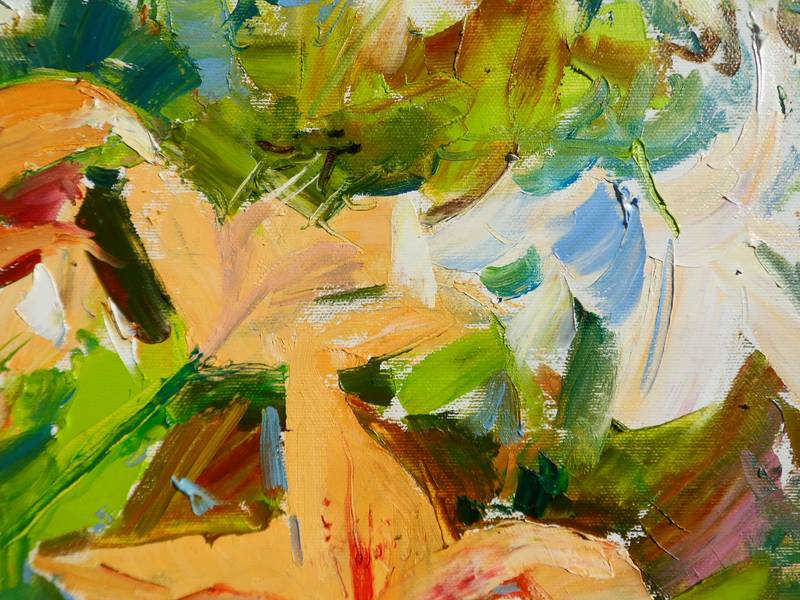 Lilies flowers Impressionistic Painting Yehor Dulin - Subjektiv.art