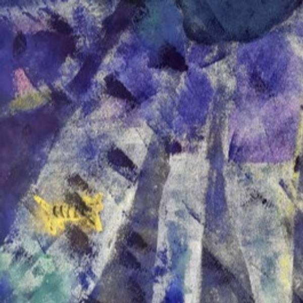4 trees and one golden cat Abstract Painting Claudia De La Hoz - Subjektiv.art