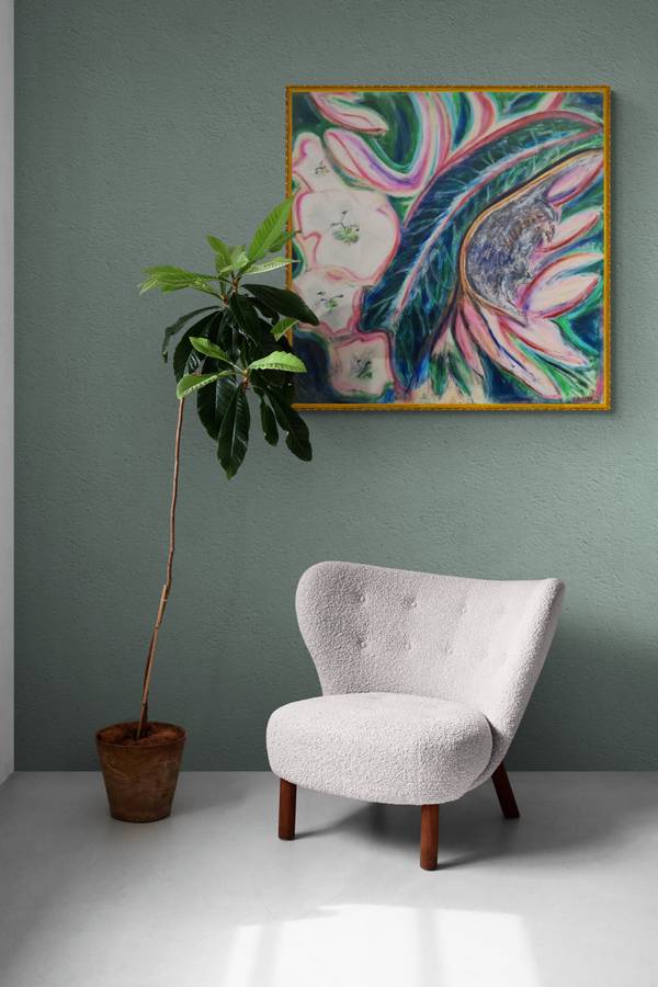 Soft jungle Abstract Painting Claudia De La Hoz - Subjektiv.art