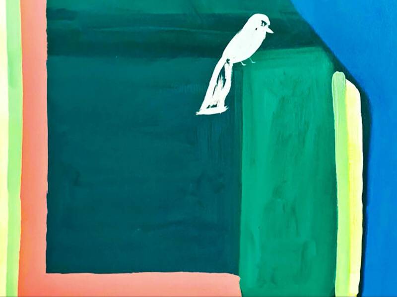 Un afternoon bird Abstract Painting Claudia De La Hoz - Subjektiv.art