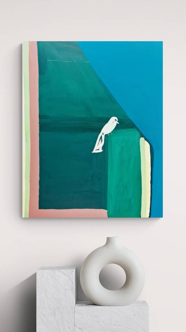 Un afternoon bird Abstract Painting Claudia De La Hoz - Subjektiv.art