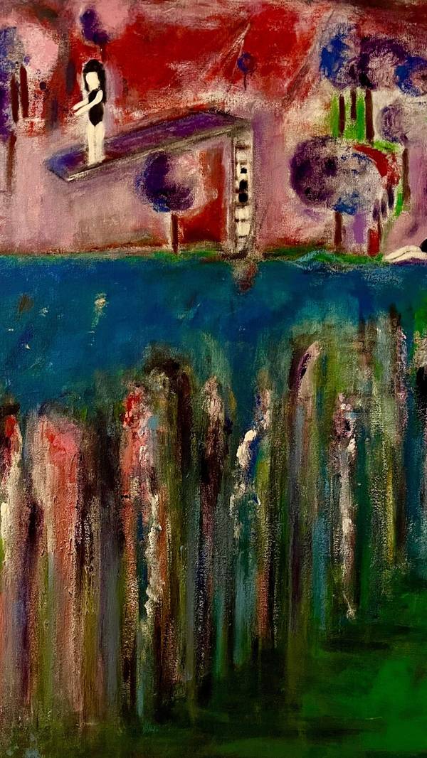 L'étang Abstract Painting Claudia De La Hoz - Subjektiv.art