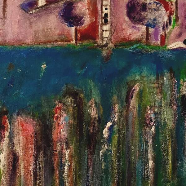 L'étang Abstract Painting Claudia De La Hoz - Subjektiv.art
