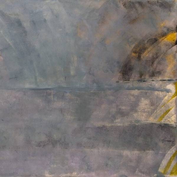 Fire on the sea Abstract Painting Claudia De La Hoz - Subjektiv.art