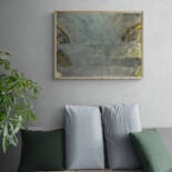 Fire on the sea Abstract Painting Claudia De La Hoz - Subjektiv.art