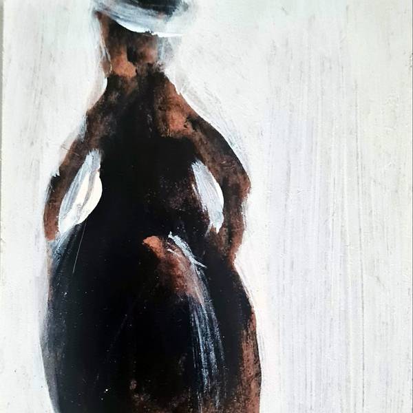 Species, human, lady. Expressive and gestural Painting Claudia De La Hoz - Subjektiv.art