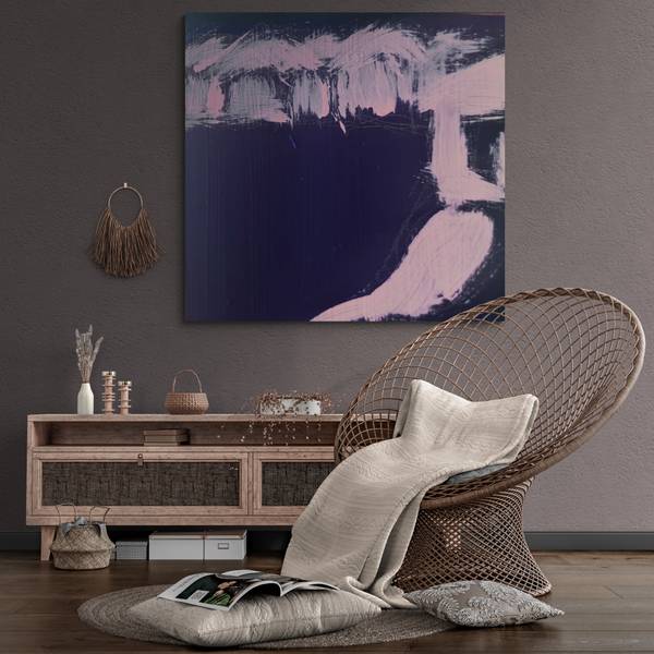 Blue beach Expressive and gestural Painting Claudia De La Hoz - Subjektiv.art