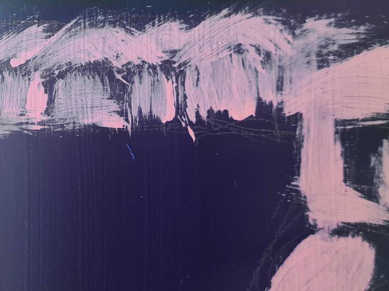 Blue beach Expressive and gestural Painting Claudia De La Hoz - Subjektiv.art