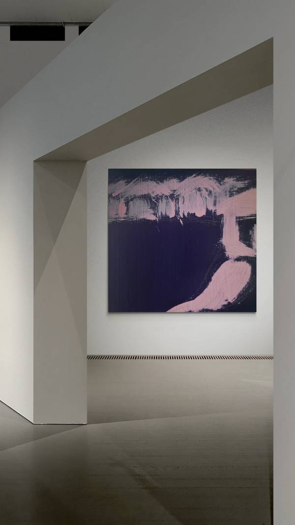 Blue beach Expressive and gestural Painting Claudia De La Hoz - Subjektiv.art