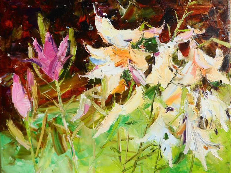 Lilies  flowers Fine Art Painting Yehor Dulin - Subjektiv.art