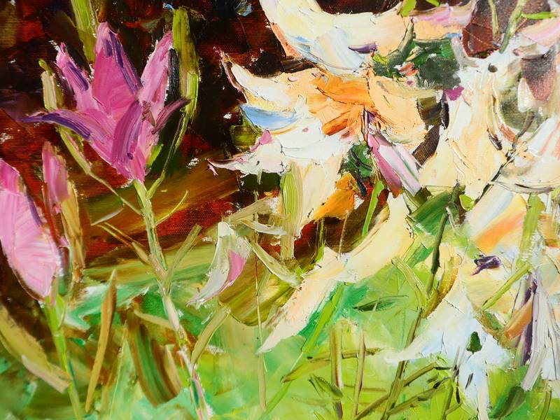 Lilies  flowers Fine Art Painting Yehor Dulin - Subjektiv.art