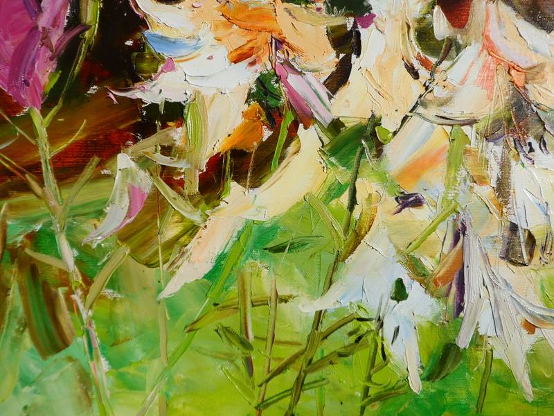 Lilies  flowers Fine Art Painting Yehor Dulin - Subjektiv.art