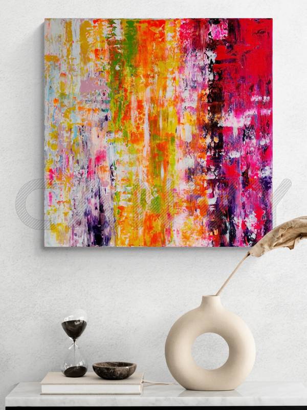 Flower rain Abstract Drawing Svitlana Popova - Subjektiv.art