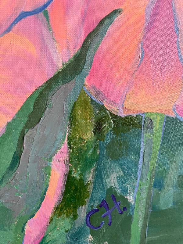Tulips in the rain Fine Art Painting Julia Chemerys - Subjektiv.art