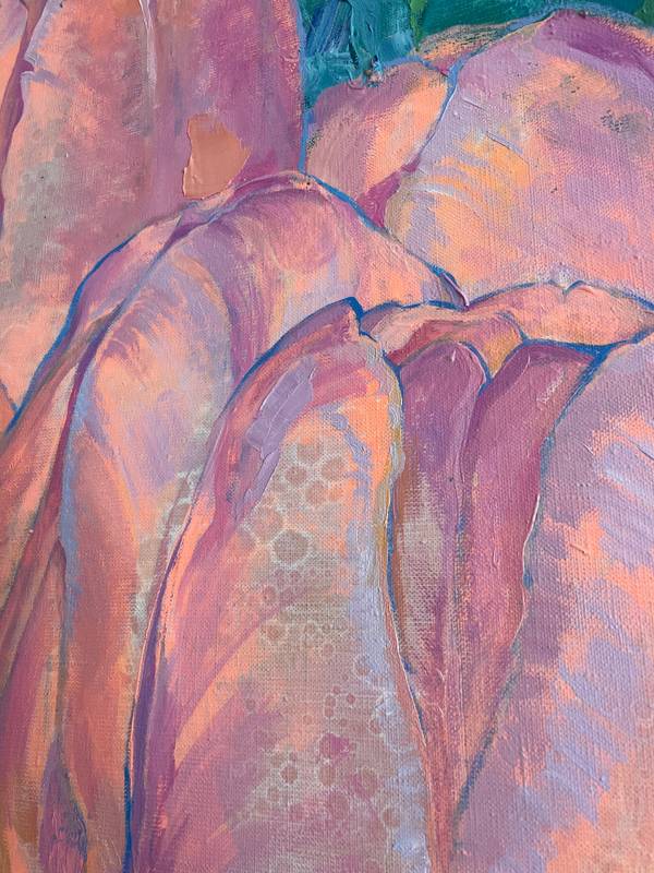 Tulips in the rain Fine Art Painting Julia Chemerys - Subjektiv.art