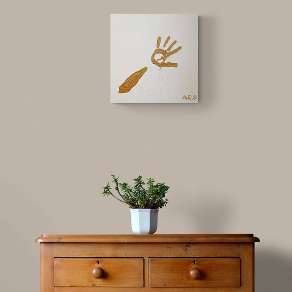 Golden hand Modern Painting Alexander  Rekman - Subjektiv.art