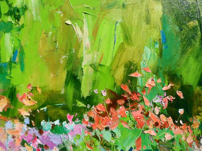 Rose garden Impressionistic Painting Yehor Dulin - Subjektiv.art