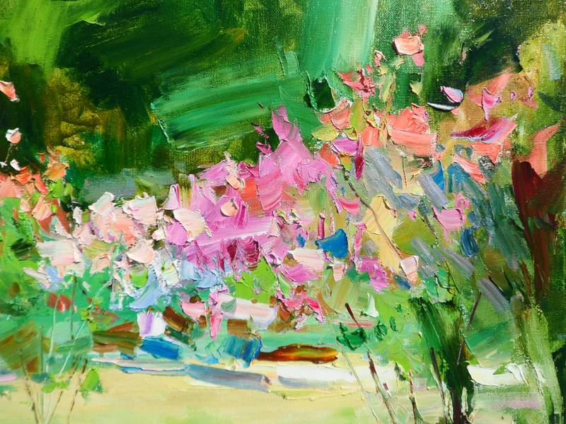 Rose garden Impressionistic Painting Yehor Dulin - Subjektiv.art