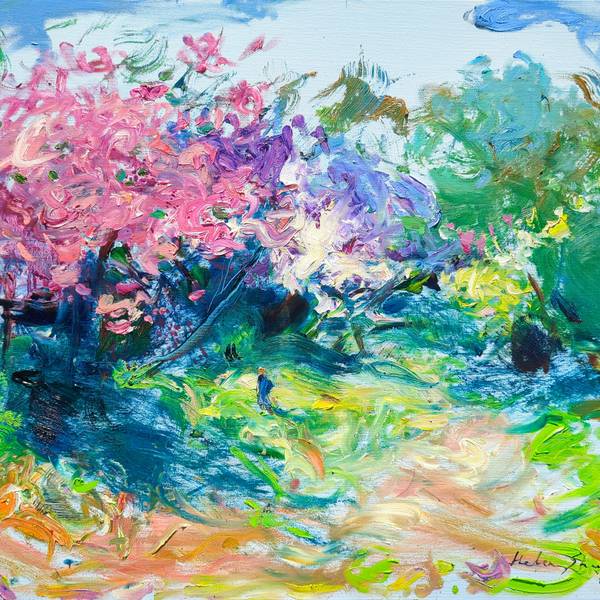 "Walk in the blooming garden" Impressionistic Painting Helen Shukina - Subjektiv.art