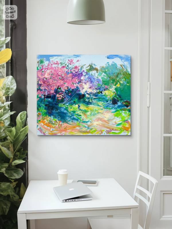 "Walk in the blooming garden" Impressionistic Painting Helen Shukina - Subjektiv.art