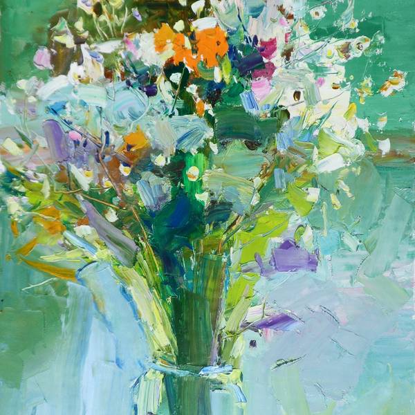 Wildflowers Impressionistic Painting Yehor Dulin - Subjektiv.art