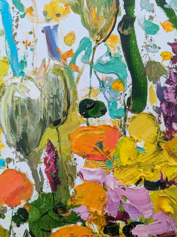 Wildflowers on white Impressionistic Painting Helen Shukina - Subjektiv.art