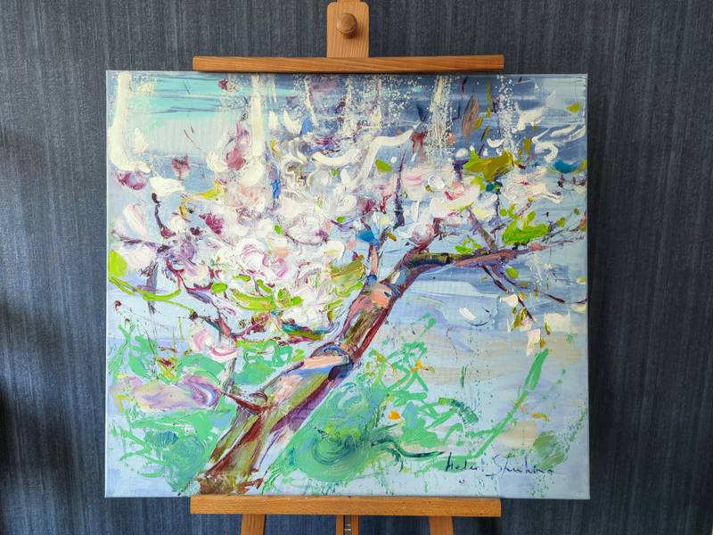 "Apple tree blossoms" Impressionistic Painting Helen Shukina - Subjektiv.art