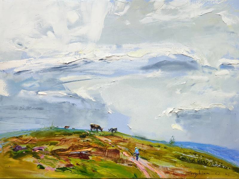"Heavenly spaces" Impressionistic Painting Helen Shukina - Subjektiv.art