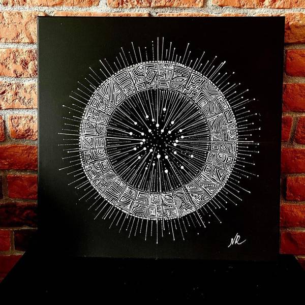 Sun Abstract Painting Natalia Revoniuk - Subjektiv.art